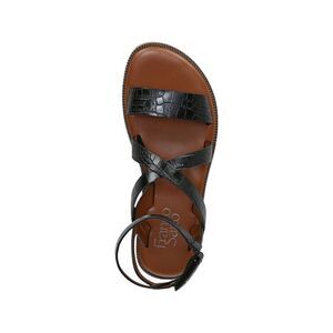 FRANCO SARTO Womens Black Croc Embossed Genevia Open Toe Gladiator Sandles 6 M